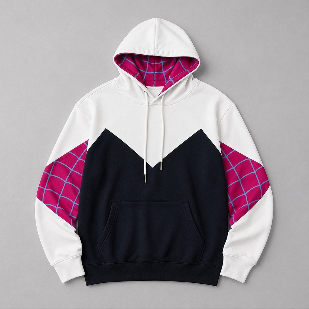 Gwen Stacy Hoodie Pullover Cosplay Spider-Man Across Spider-Verse Costume Large